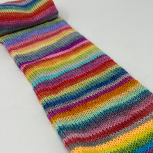 Load image into Gallery viewer, Self striping sock yarn- 45 2-3 row stripes “45 stripes so I must be nuts” colorway