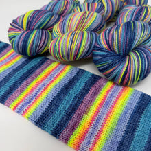 Load image into Gallery viewer, 80/20 SW/NYLON 2ply sock yarn “Lord Have Mercy, Baby’s Got Her Blue Jeans On”
