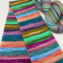 Load image into Gallery viewer, Self striping sock yarn- Weird is Cool, Man
