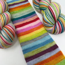 Load image into Gallery viewer, << MOHAIR sock yarn!>>TWO KNOT DISCOUNT “Cheap Shades and a Tattoo and a Yoohoooo!”
