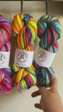 Load and play video in Gallery viewer, BULKY Self striping yarn-Rose Apothecary Remixx 22 stripe
