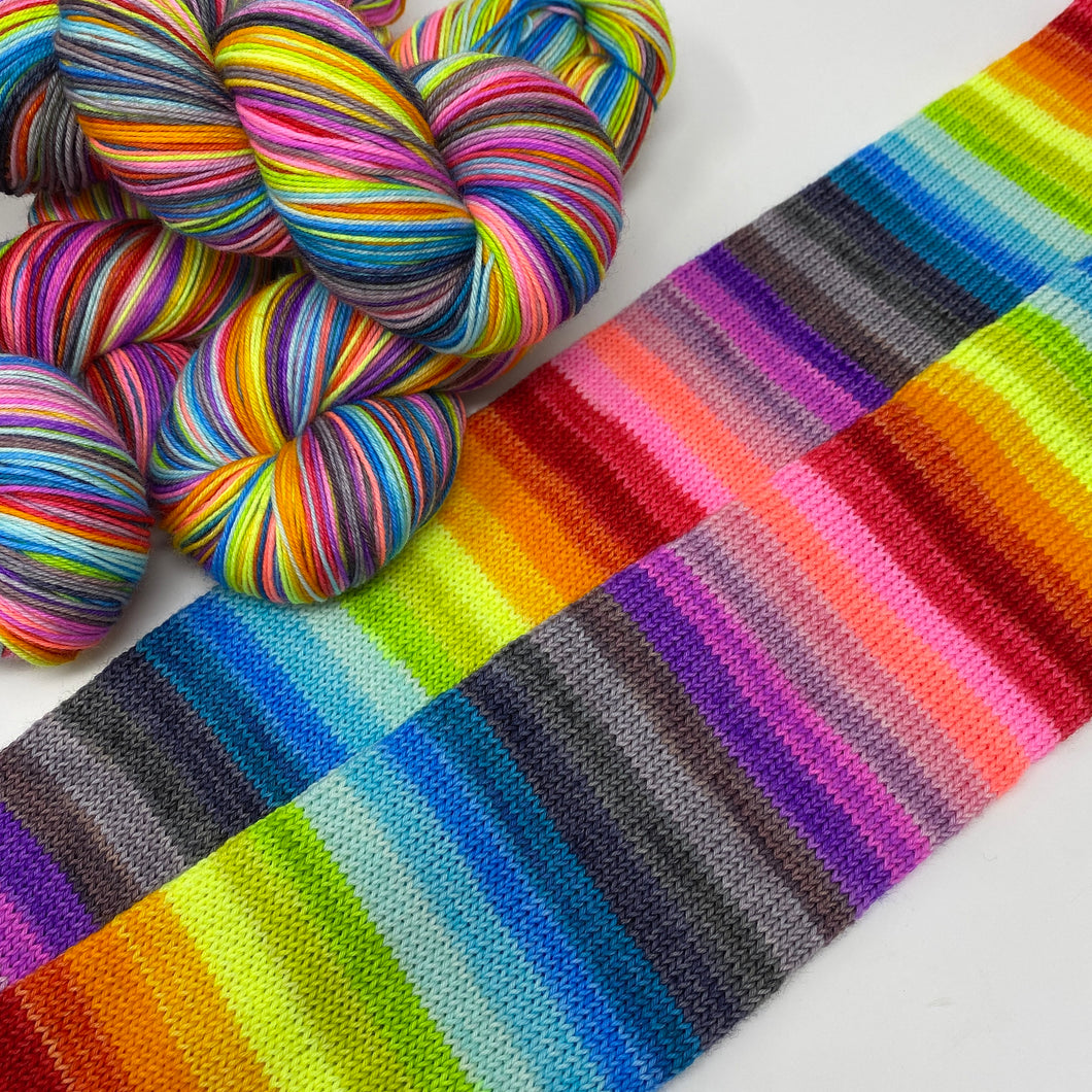 Self striping sock yarn- Rose Apothecary Remixx 22 stripe