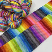 Load image into Gallery viewer, SPARKLE Self striping sock yarn- Rose Apothecary Remixx 22 stripe

