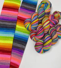Load image into Gallery viewer, SPARKLE Self striping sock yarn- Rose Apothecary Remixx 22 stripe
